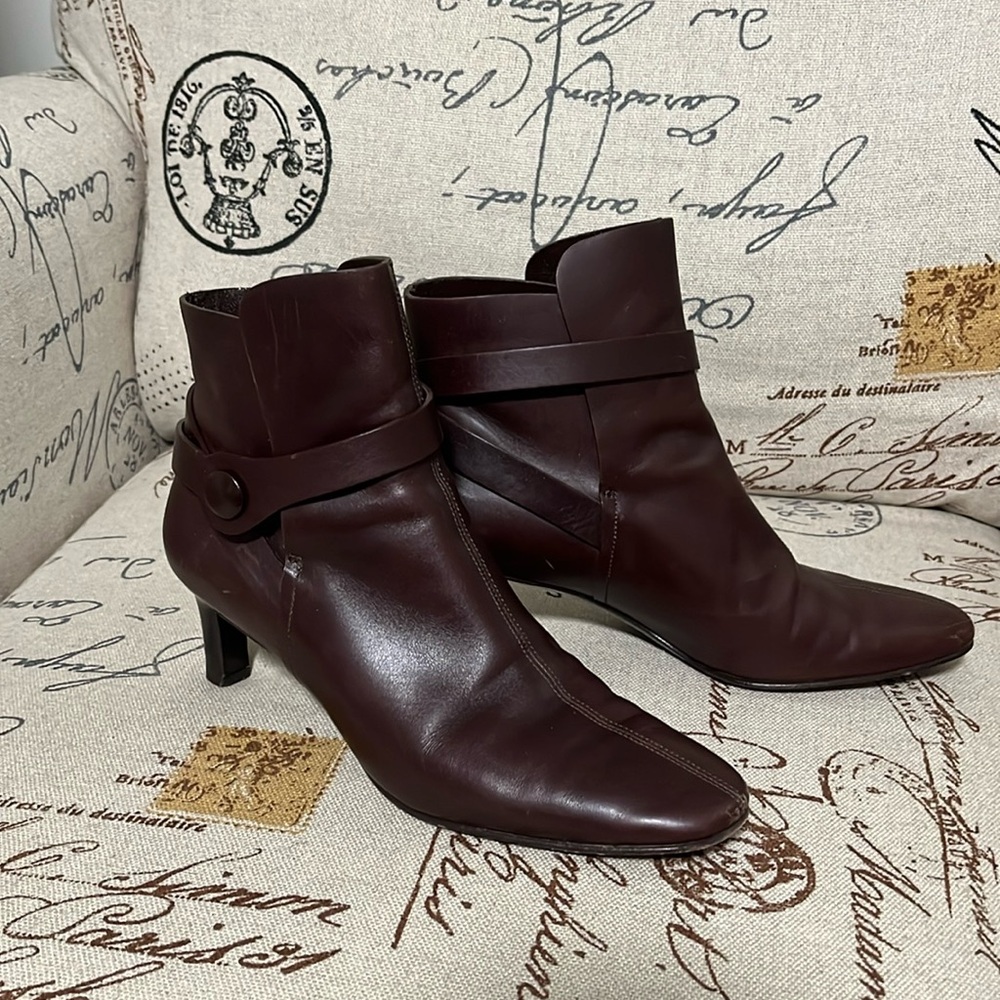 Ferragamo Women’s Brown Bootie w/ Wrap-around Snap